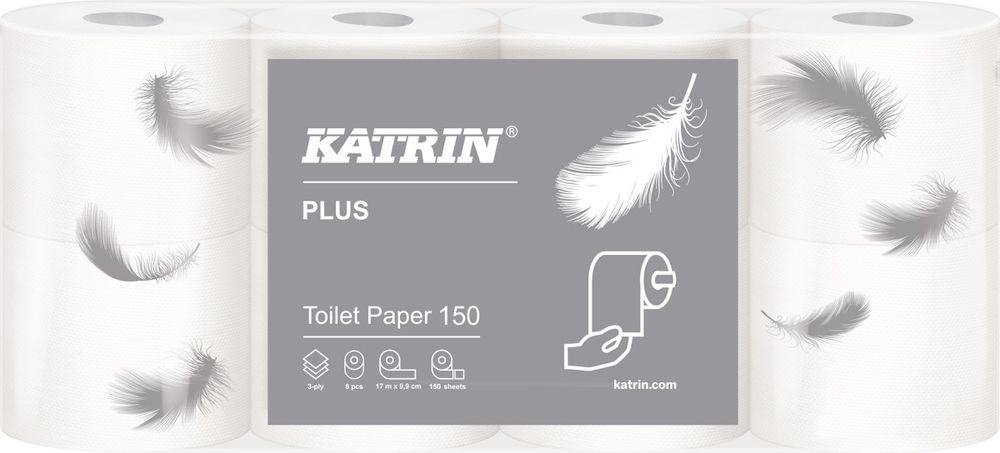 Katrin Papier toaletný Plus 160 útržkov, 2-vrstvový biely / 8 ks 